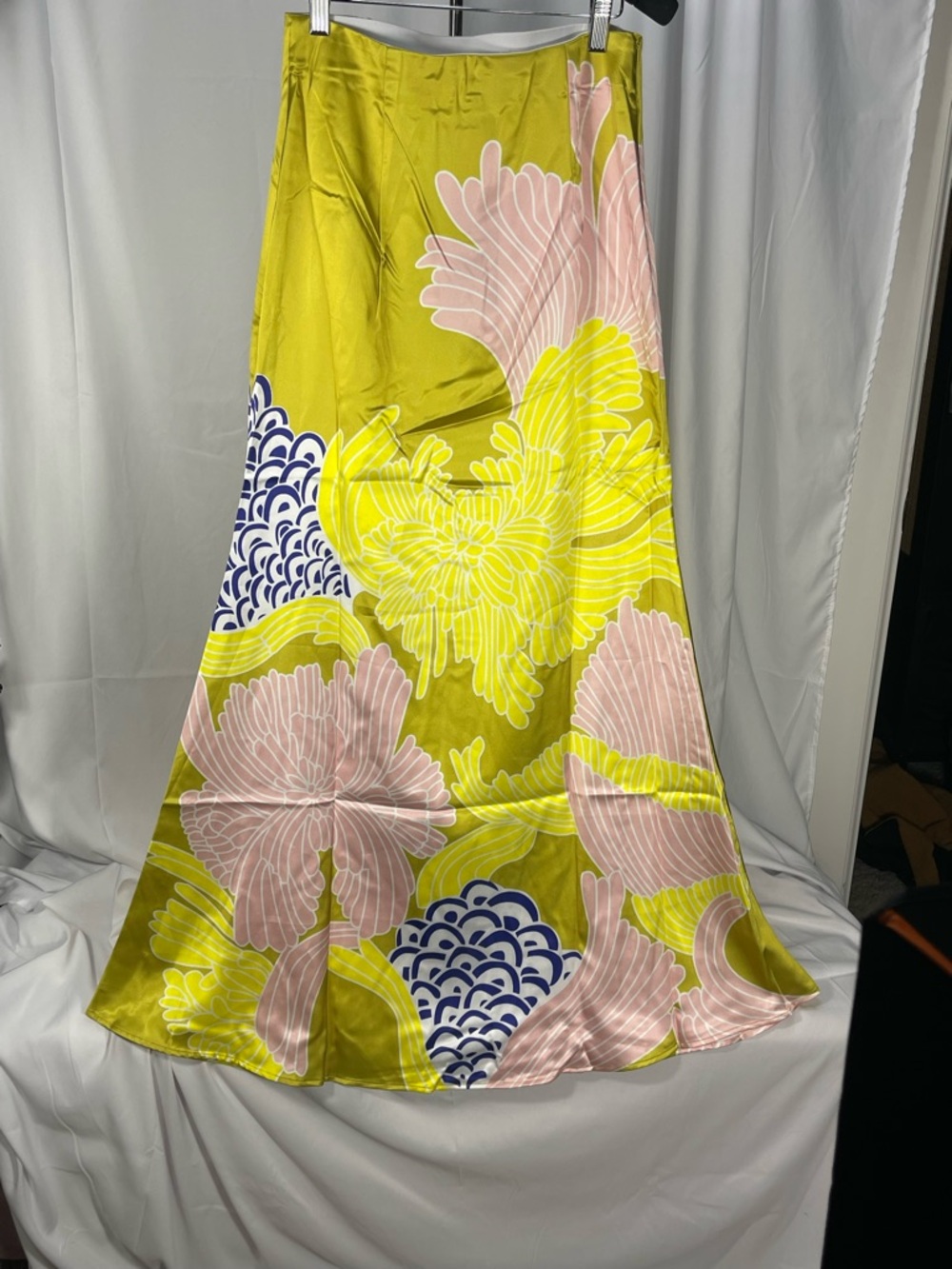Uooze Floral Maxi Skirt - Green, Yellow, Pink & White. Flowy, feminine, pretty - Picture 2 of 7